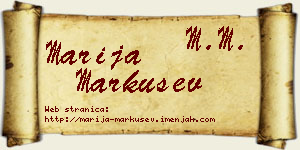 Marija Markušev vizit kartica